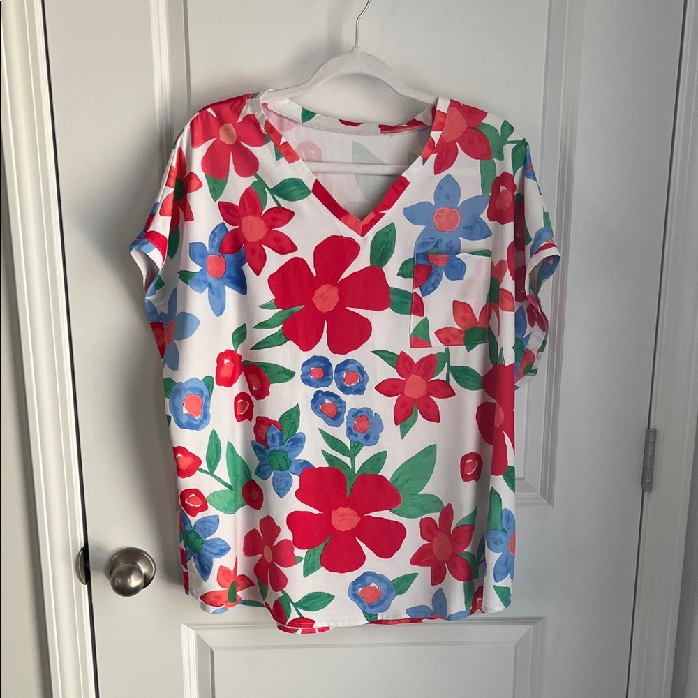 Floral V-Neck Top